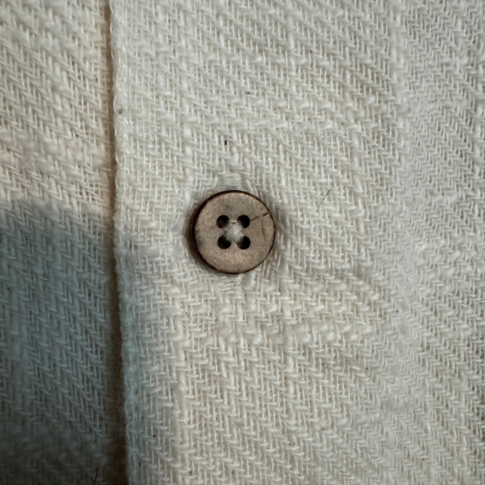 3sixteen Vacation Shirt Mens Medium Cream Textured Cotton Gauze Short Sleeve - Picture 5 of 10